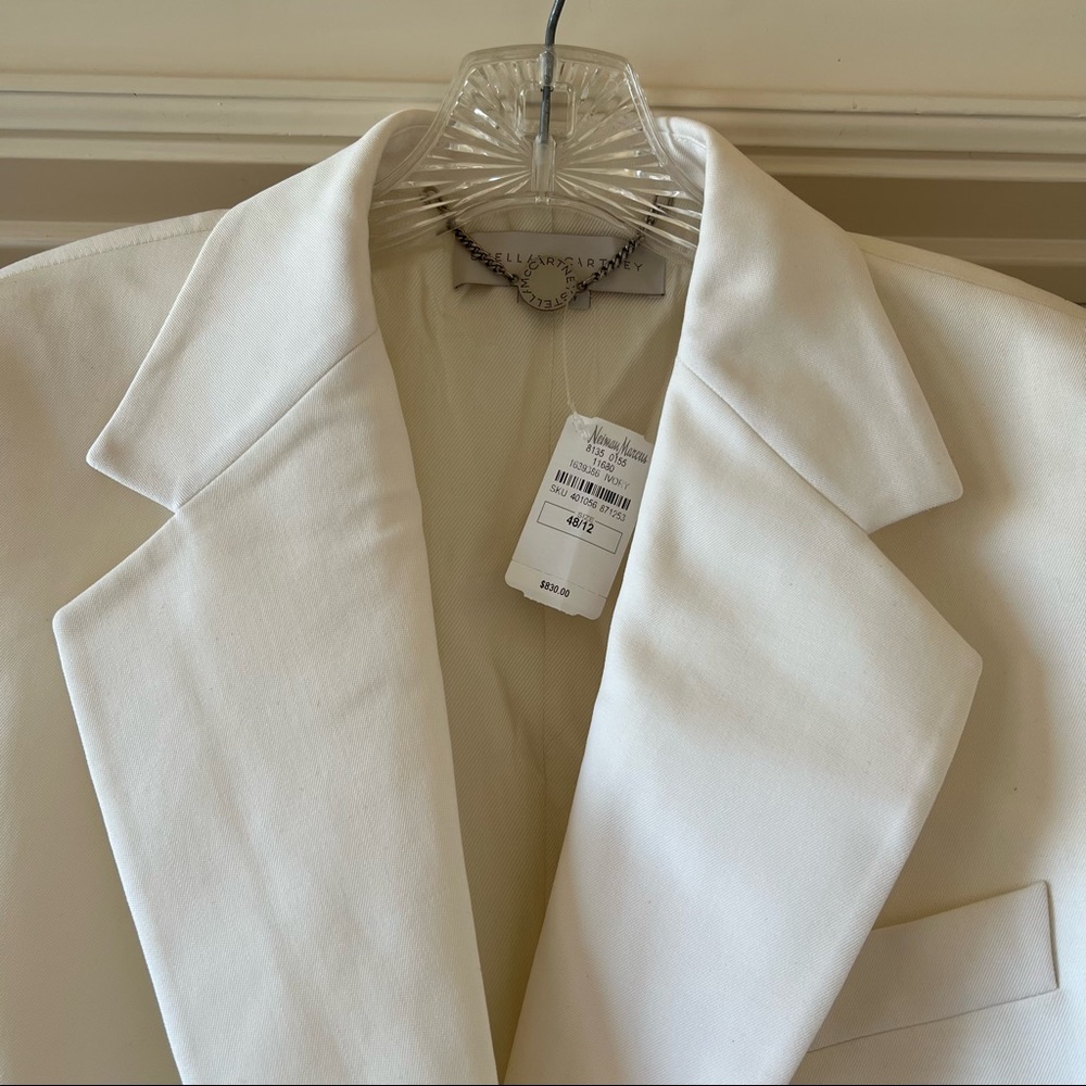 Stella McCartney Becka Single-Breasted Jacket Vest, Off White, Size 12 - Picture 4 of 16